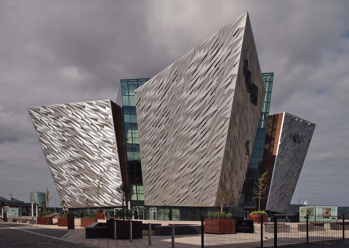 The modern architecture Belfast Titanic building