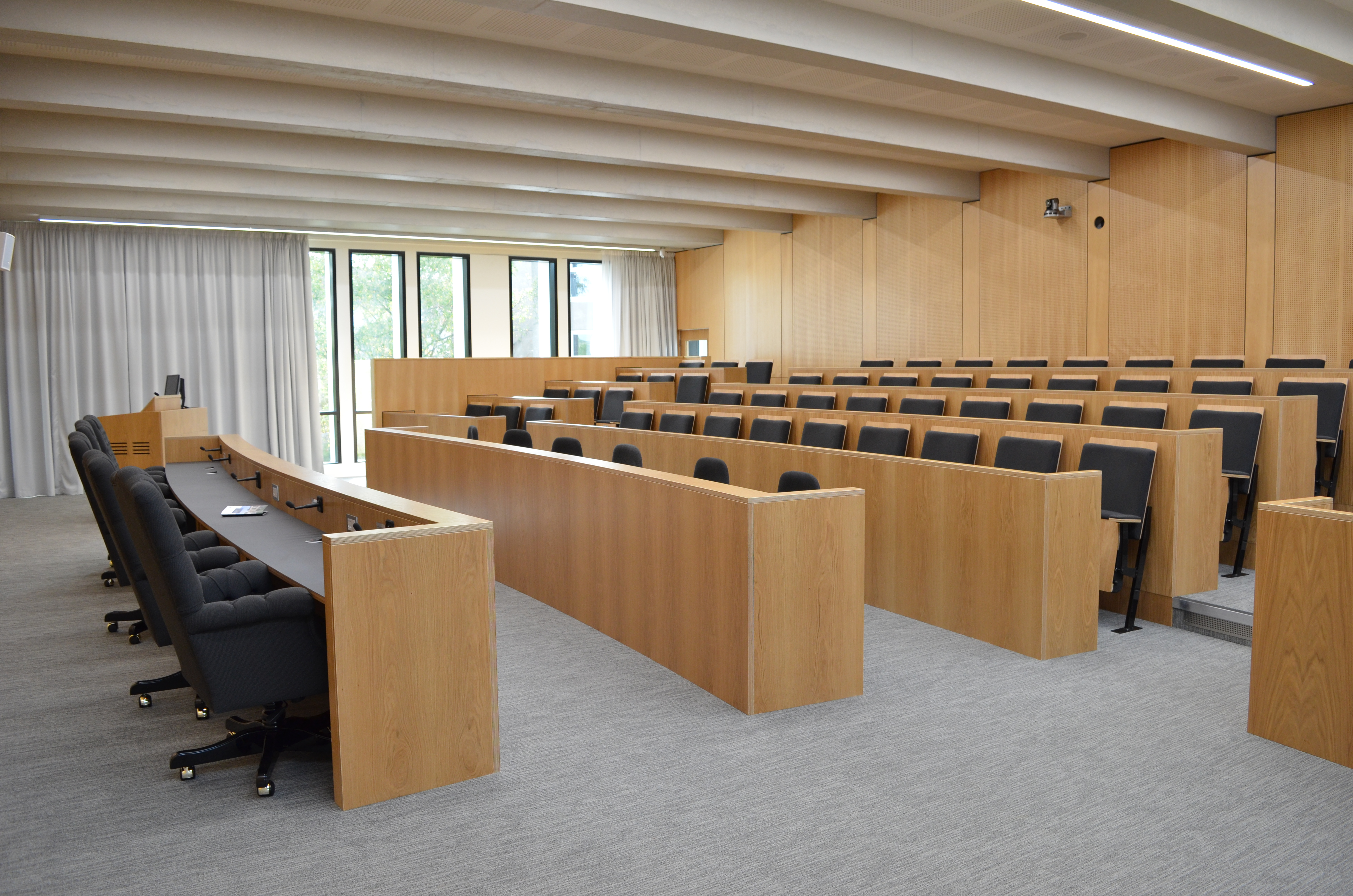 Empty mooting courtroom 