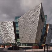 The modern architecture Belfast Titanic building